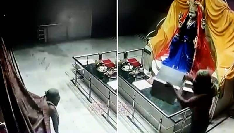 Watch Thief bows in front of deity before stealing donation boxes; Internet calls him 'Sanskari' thief-tgy