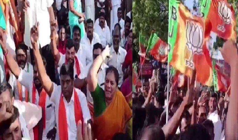 bjp protest against son in law of cm stalin at Thiruchendur