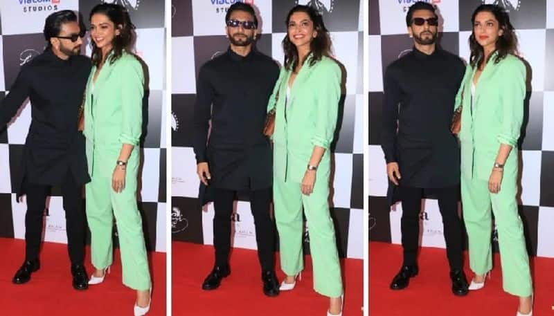 deepika padukone and ranveer singh in monotone look 