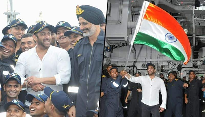 Salman Khan spends a day with the Indian Navy at INS Vishakapatnam drb