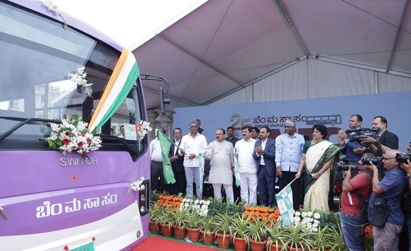 CM Basavaraj Bommai Flagged off 75 Switch EiV 12 buses in Bengaluru part of 300 strong electric bus order ckm