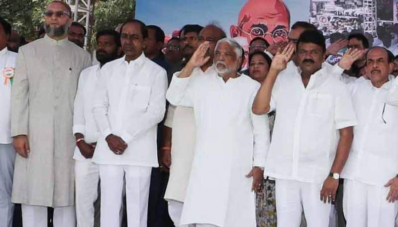 CM KCR participates in mass recital of national anthem at Abids in Hyderabad