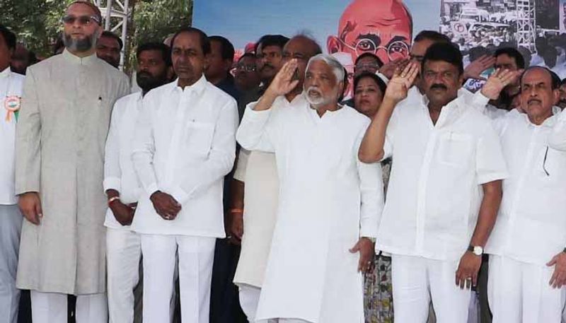 CM KCR participates in mass recital of national anthem at Abids in Hyderabad