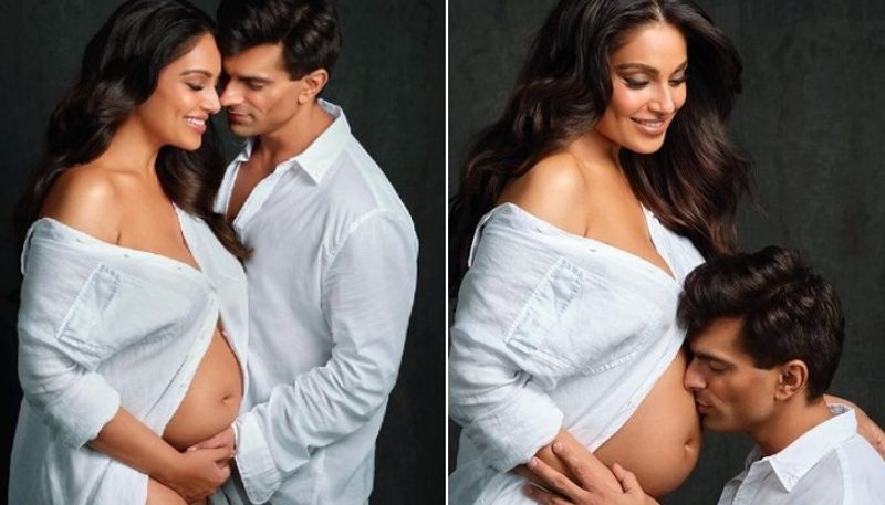 bipasha basu shares her maternity photo shoot pictures with husband 