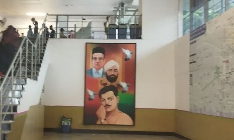 Veer Savarkar flex installed in Bengaluru Majestic Metro station stirred a controversy after Shivamogga ckm