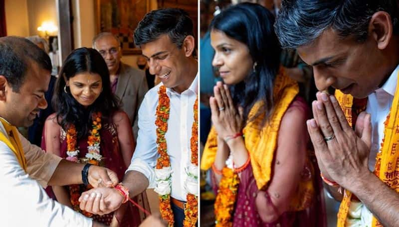 Janmashtami 2022 UK PM candidate Rishi Sunak visits temple wife Akshata Murty gcw