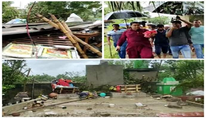 টর্নেডোর দাপটে বিধস্ত সন্দেশখালি, ৩০ সেকেন্ডেই লণ্ডভণ্ড গোটা এলাকা