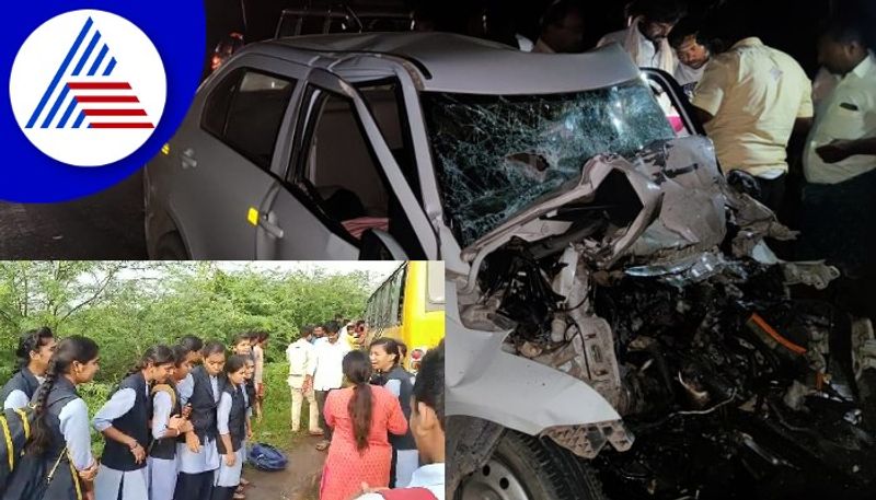 Separate accidents on 2 sides of the state Four people died tumakuru and chikkodi ra