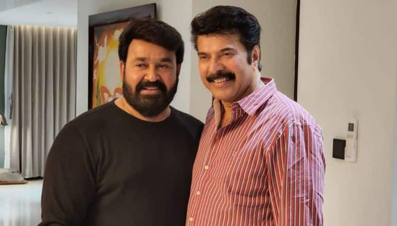 mammootty visits mohanlal at his new home viral pic