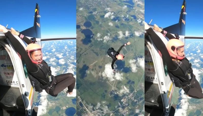 Womans fearless workout before Skydiving stuns Internet