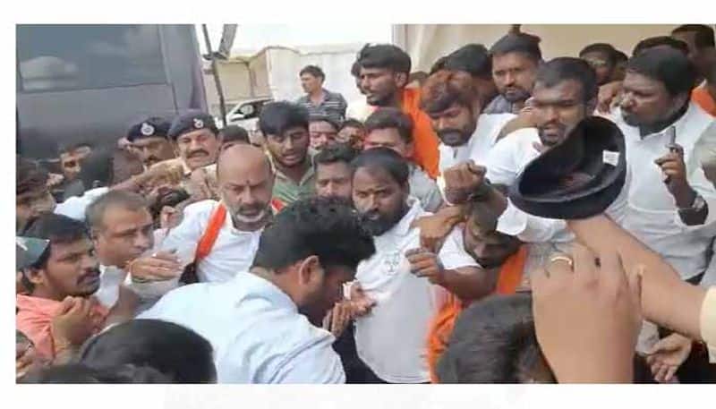 BJP Telangana President Bandi Sanjay Arrested in Jangaon District