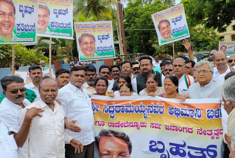 Egg throwing issue Ranibennur bandh limited to protest at haveri