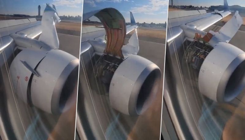 Alaska Airlines flight s engine cover comes off mid air makes emergency landing video goes viral gcw