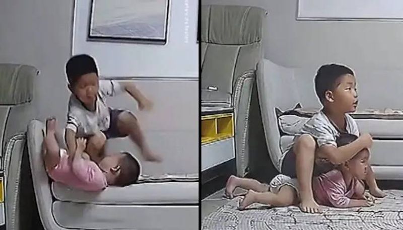 baby sister falling brother miraculously saves  