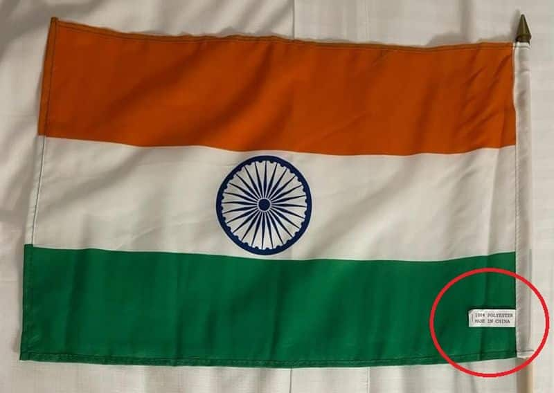 made in china tag on national flag of india creates controversy