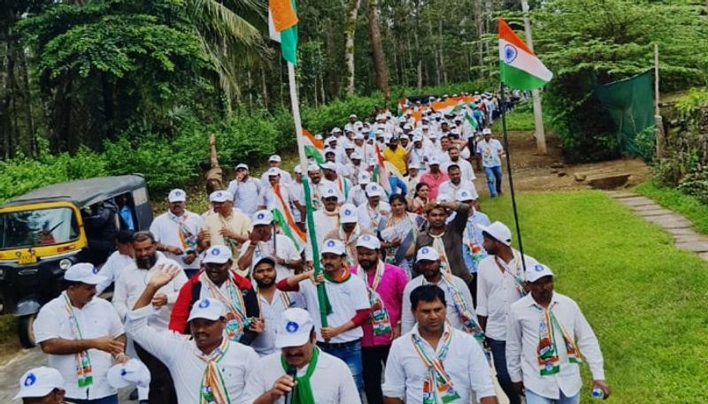 Congress Amrit mahotsav padyatra In mudigere rbj