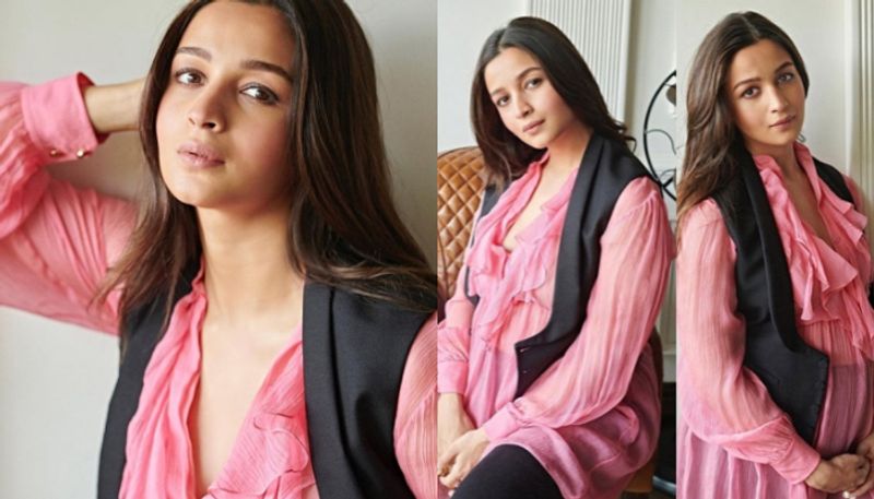 Pregnant Alia Bhatt wore pink ruffle dress