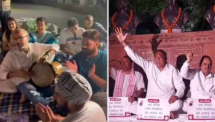 दिल्ली के उप राज्यपाल वीके सक्सेना के खिलाफ AAP विधायकों का धरना दूसरी रात भी रहेगा जारी