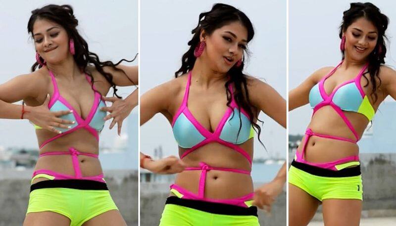 Sexy pics video Namarat Malla twerks it in neon bikini boy shorts drb