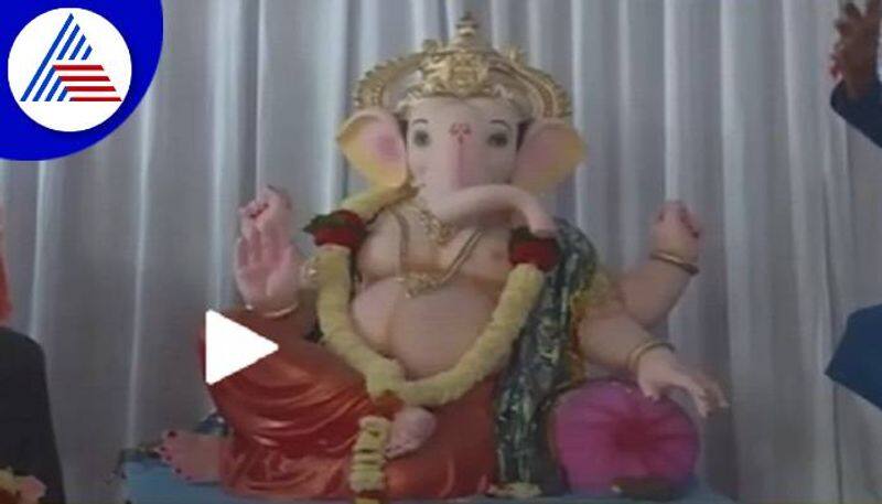 Ganesh Idol Installation at Edga Maidan in Hubballi grg