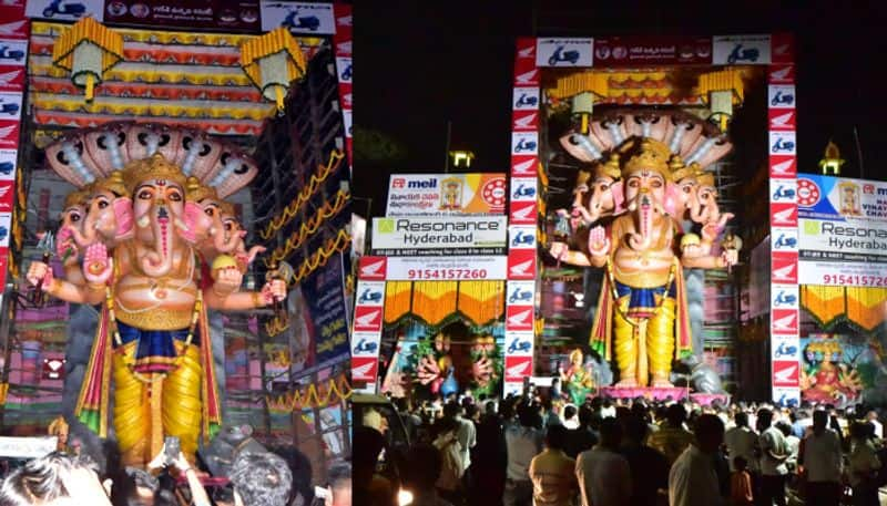 Telangana Governor Tamilisai Soundararajan Offers First puja To Kharathabad Ganesh idol 