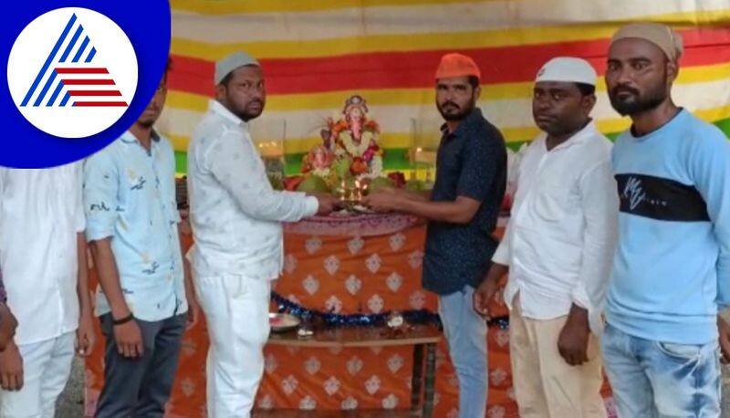 Hindu Muslim Celebrate Ganesh chaturthi in Bagalkote gvd