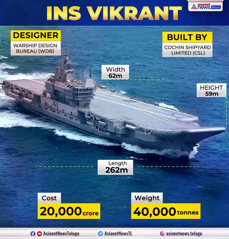 PM Modi hands over the INS Vikrant aircraft carrier to the Indian Navy.