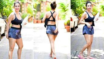 Pictures: Malaika Arora flaunts her SEXY body in sports bra and blue shorts