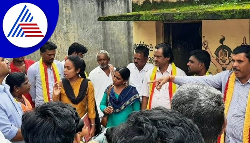 heavy rainfall Water entered the Anganwadi center Ka ra ve protests against officials