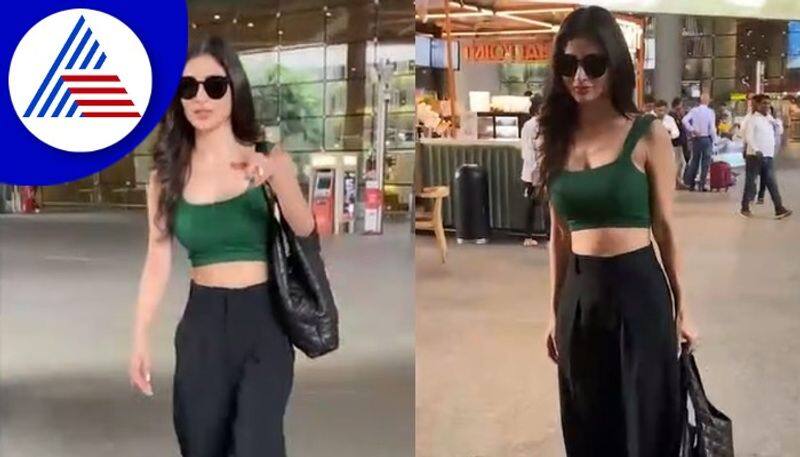 KGF actress Mouni roy falunts her green and black airport look vcs