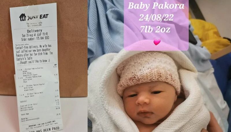 Irlend couple name their newborn daughter Indian snaks Pakoda akb