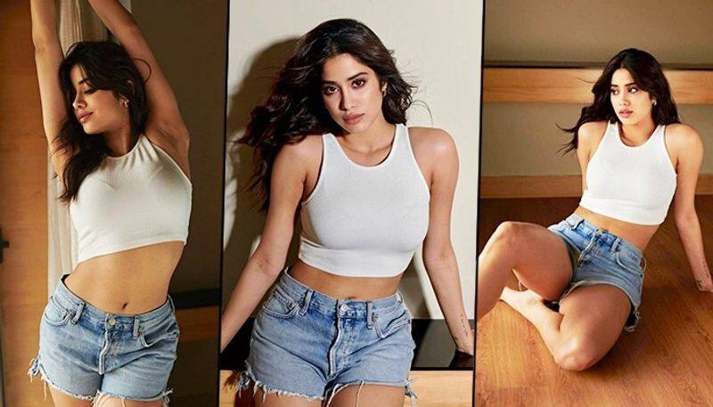 Janhvi Kapoor amps up the hotness factor in crop tank top, denim shorts drb