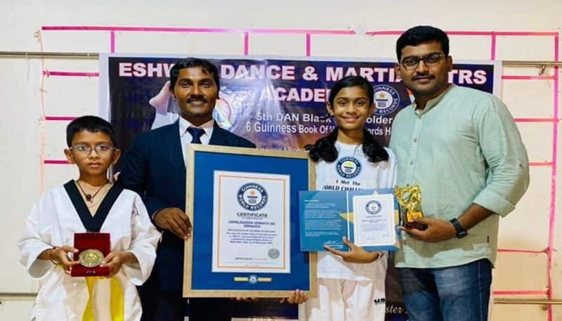 Hyderabad girl Srihasa achieved Guinness record in Taekwondo 