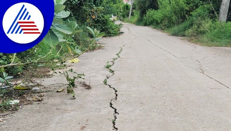 Chitradurga poor workmanship  Road construction by mixing concrete with soil rav