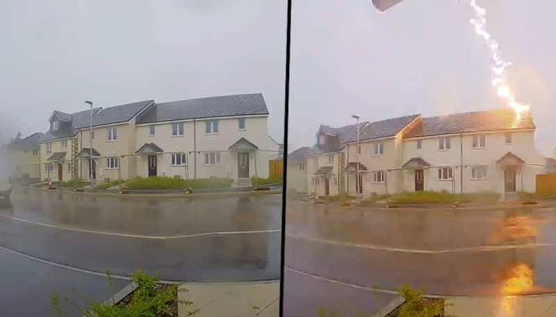 Viral video: Lightning strikes newly built home in UK - gps