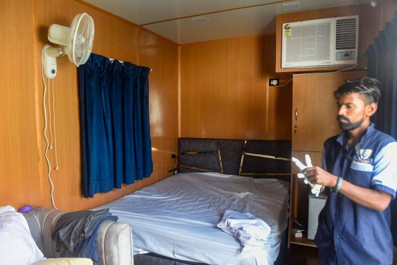 Rahul Gandhi has a private container for the Congress March, while others have 12 beds