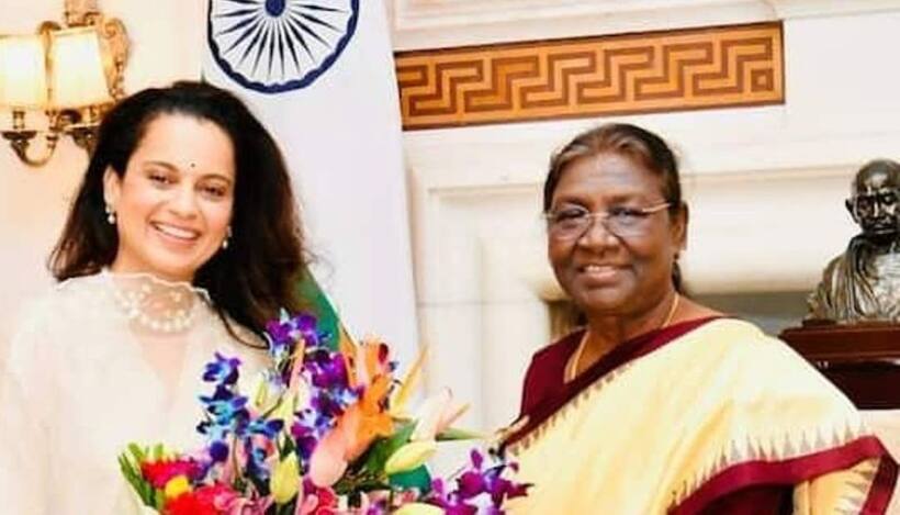 राष्ट्रपति से मिलने पहुंचीं कंगना रनोट, बोलीं  'वो कुर्सी पर बैठीं देवी शक्ति जैसी लगती हैं'