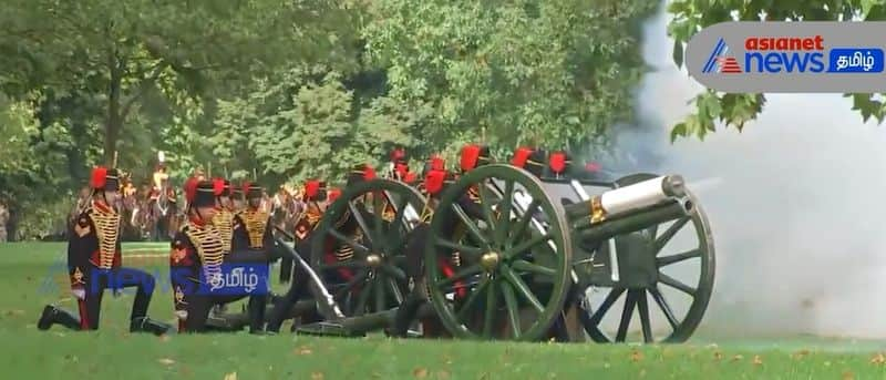 Gun salutes to mark the death of Queen Elizabeth II in Britain