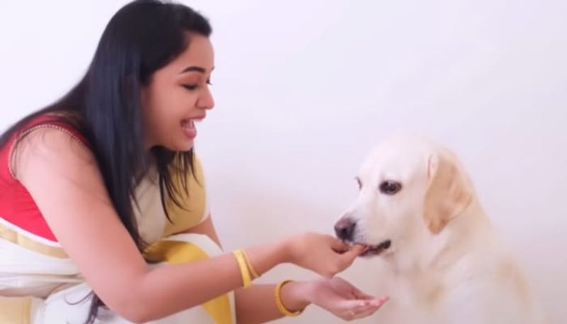 alice christy share onam special video with her pet dog