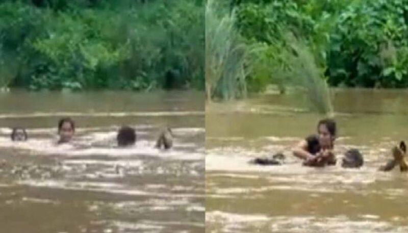 woman swims across river to write exam 