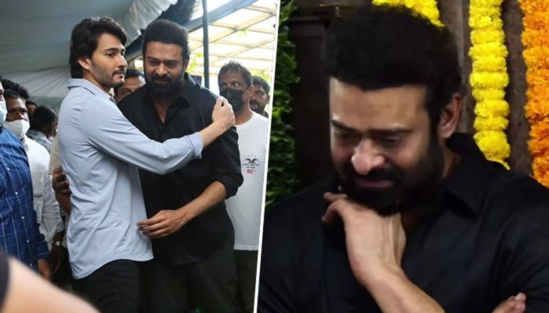 Prabhas cried non-stop at uncle Krishnam Raju's funeral; Allu Arjun, Mahesh Babu console him RBA