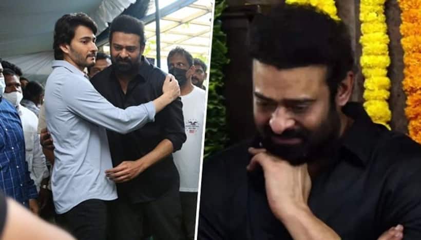 Prabhas cried non-stop at uncle Krishnam Raju's funeral; Allu Arjun, Mahesh Babu console him 