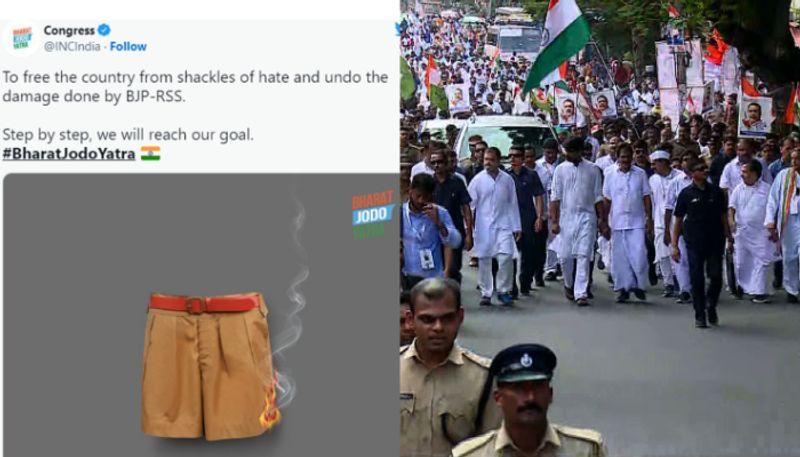 Congress shared the picture of RSS burning dress, BJP said it is their habit to set fire san