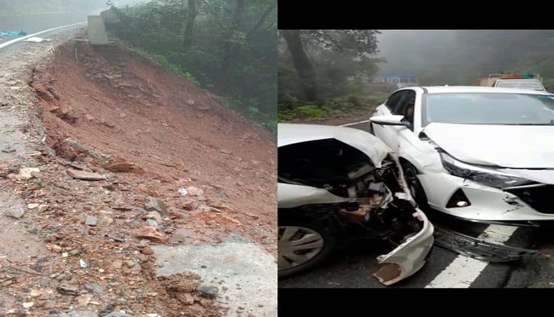 Land Sliding In charmadi ghat Due To Heavy Rain rbj