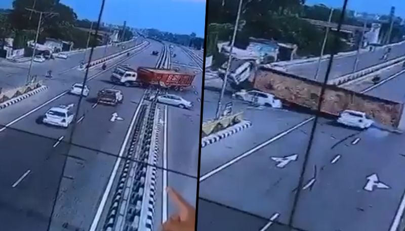 Speeding 18-wheeler truck crushes car in Punjab; terrifying accident caught on cam - gps