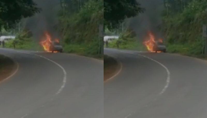 luxury car fire burned in chennai tambaram