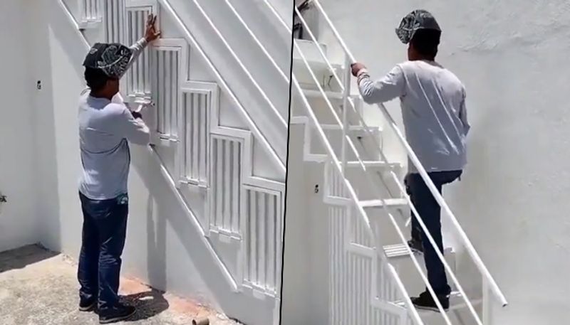 Innovative foldable staircase against wall captured netizens' attention; watch viral video here - gps