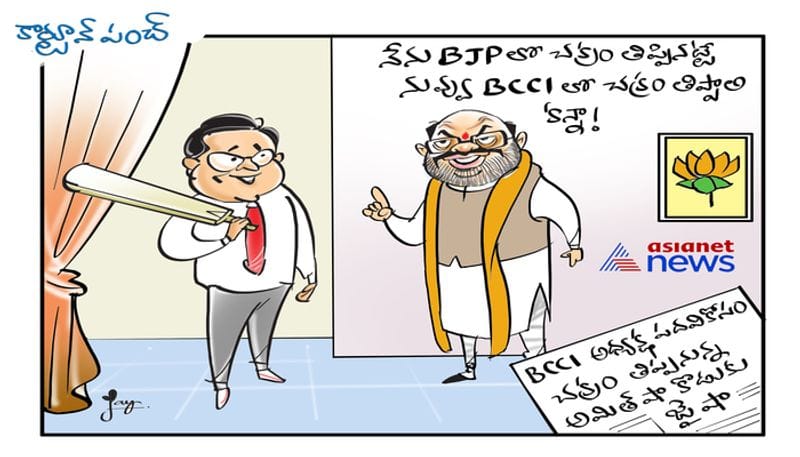 cartoon punch on Amit Shah son Jai Shah going to be BCCI president