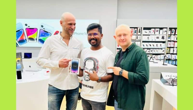 malayalam-cinematographer Dheeraj Palliyil-grab-first-iphone 14 Pro Max-sold-in-uae