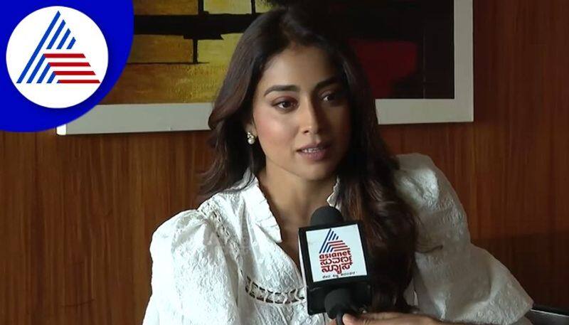 Shriya saran in Bengaluru talks about Kabza film making in promotion vcs 